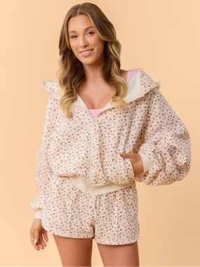 Blogilates Women's Marshmallow Full Zip Hooded Sweatshirt